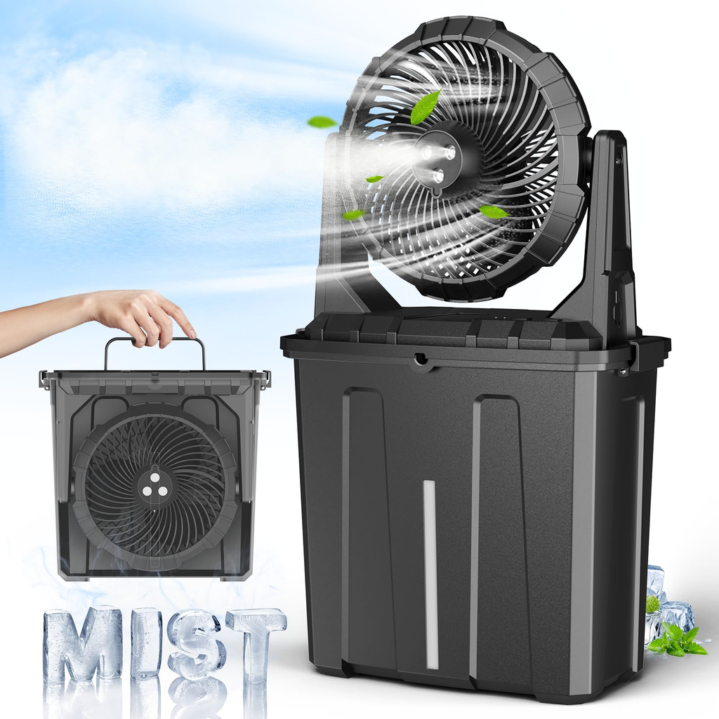 Allah NovaQuill Cooling Studio Heavy Duty Handheld Misting Fan Natural